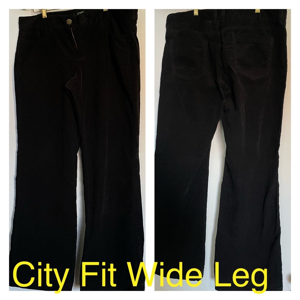 ♻️ J. Crew Factory City Wide Leg Black Corduroy Pants - Picture 6 of 10